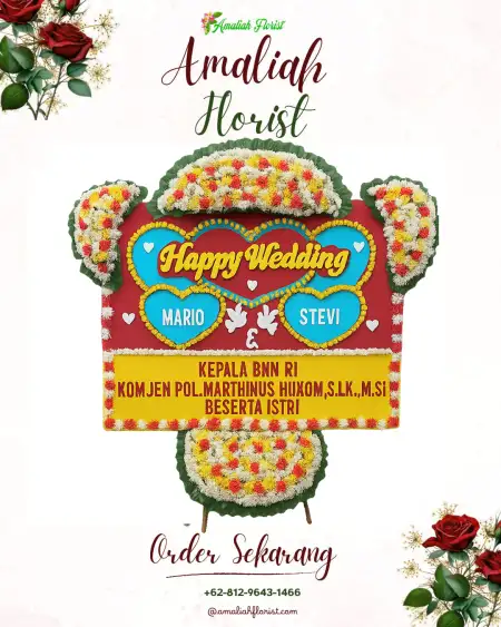 Papan Bunga Pernikahan Margacatur